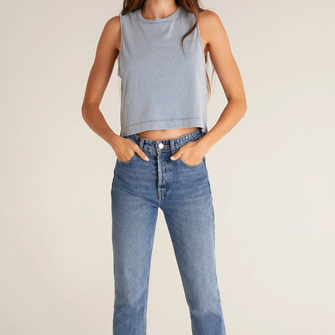 Sloane Jersey Denim Tank