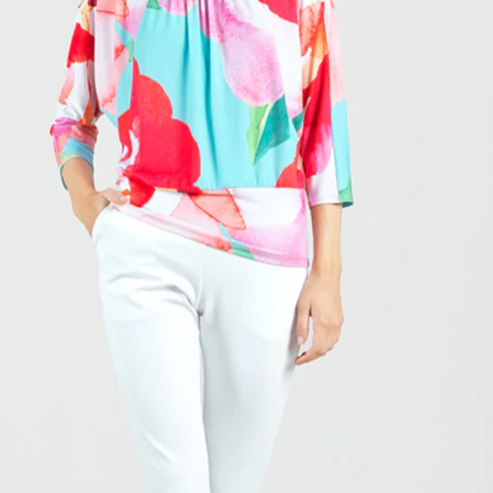 Open Shoulder Blouson Waist Top