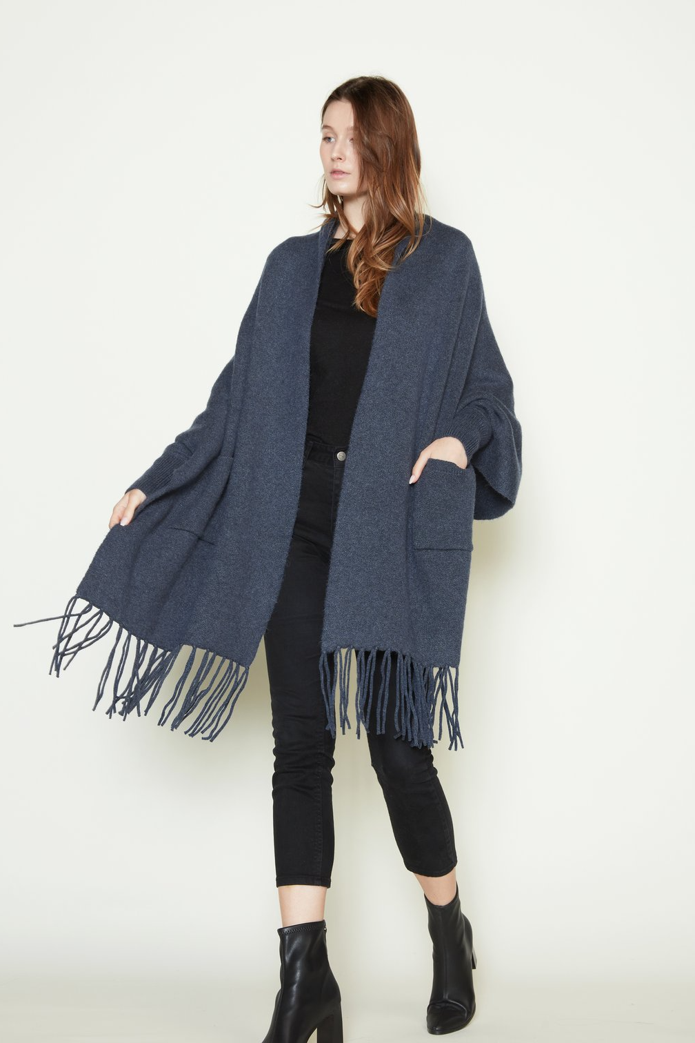 Fringe Shrug Cape Cardigan