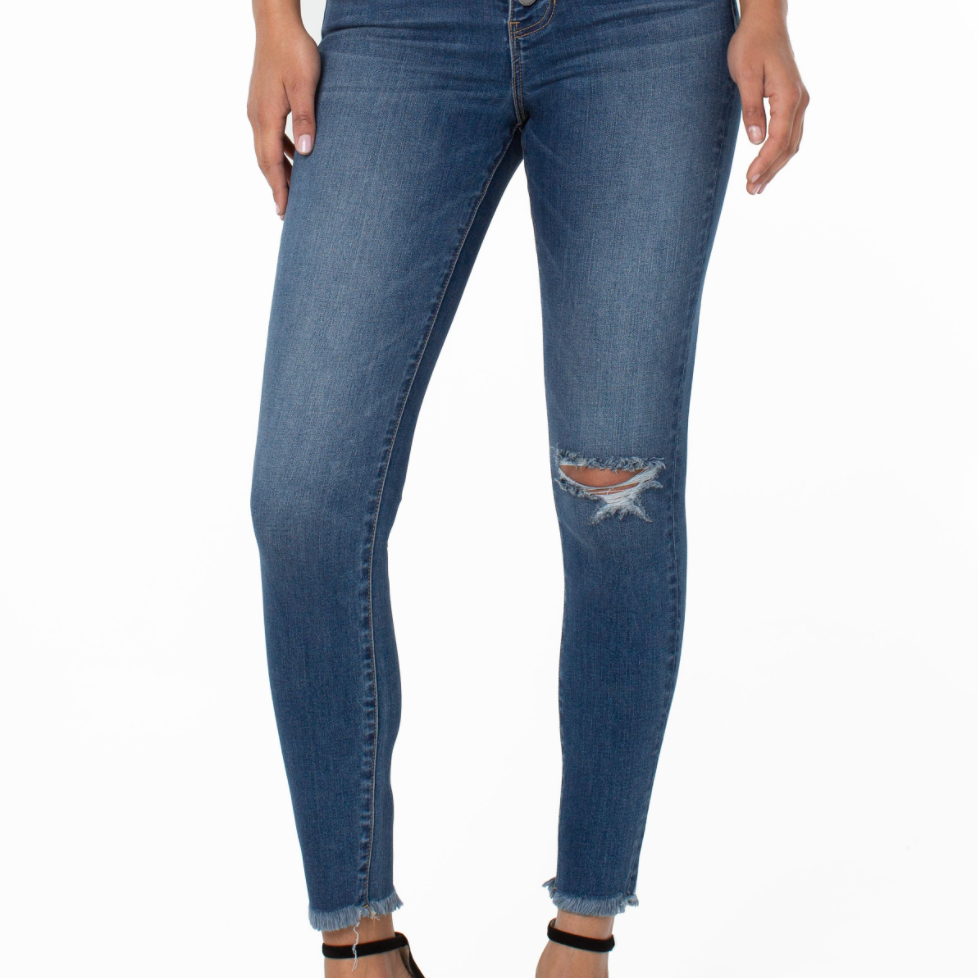 Abby High-Rise Ankle Skny Button Fly 28