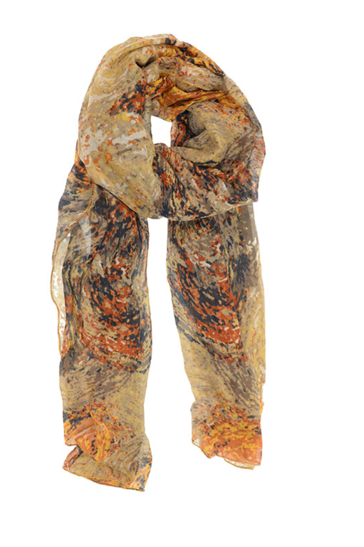 Scarf with Painted Circles