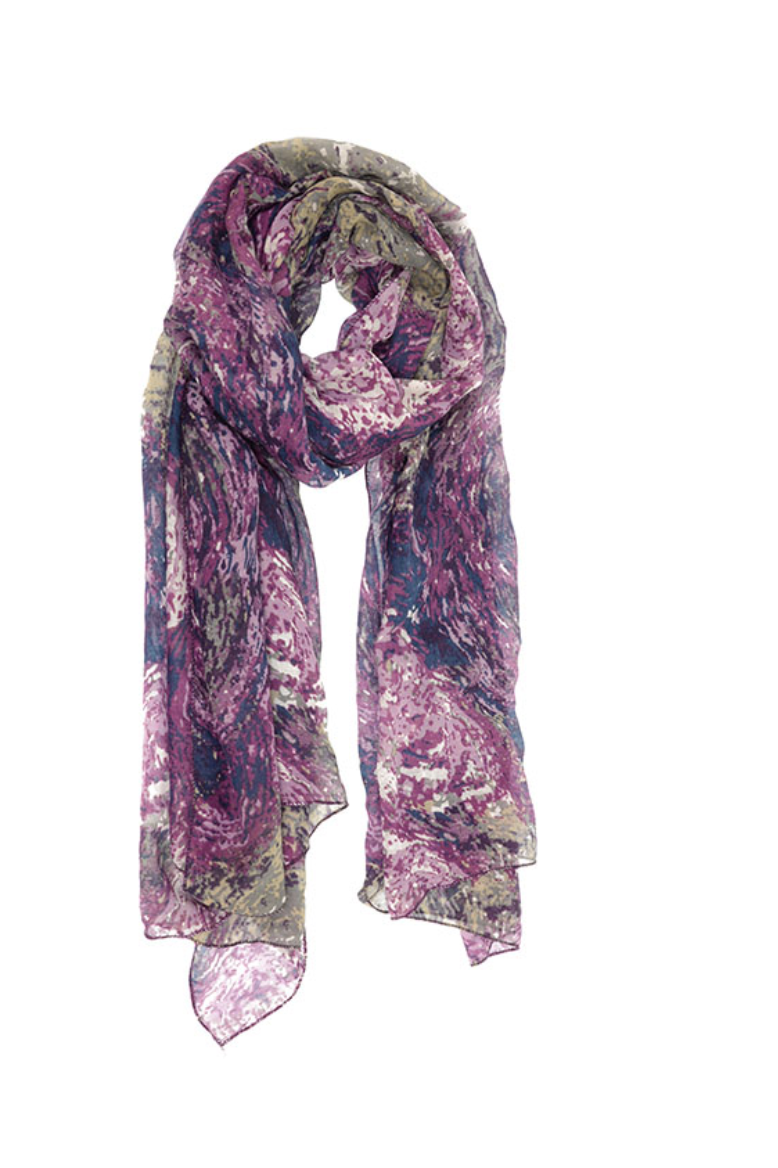 Scarf with Painted Circles