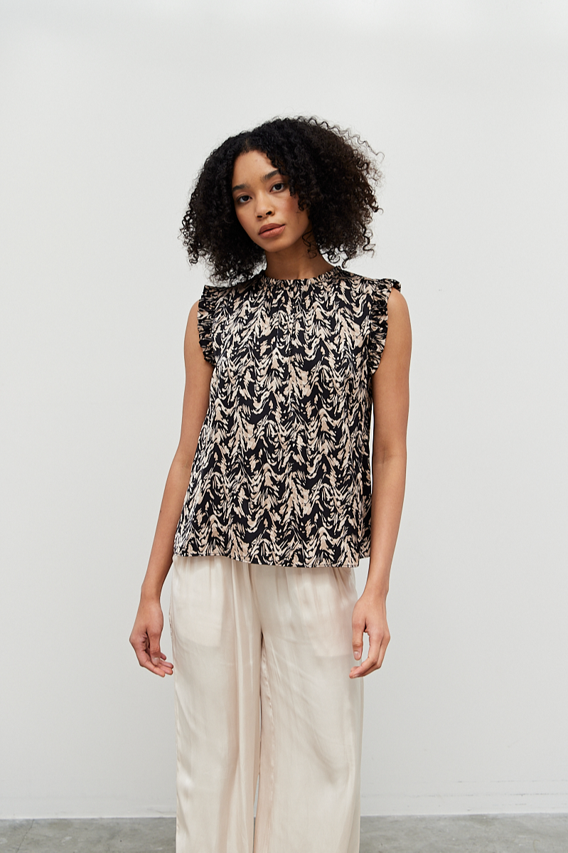 Satin Ruffle Tank