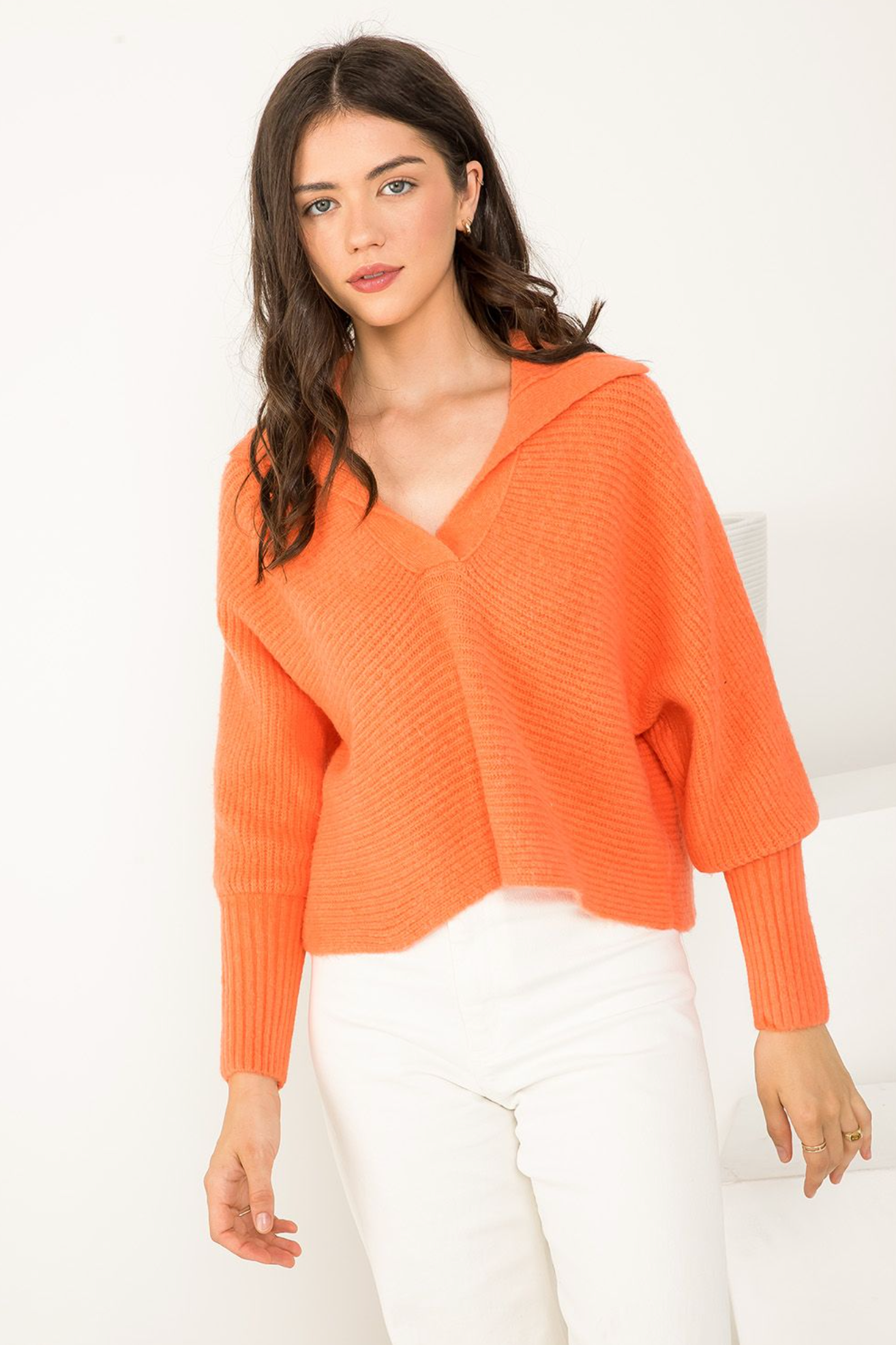 Knit Collared Bishop Sweater
