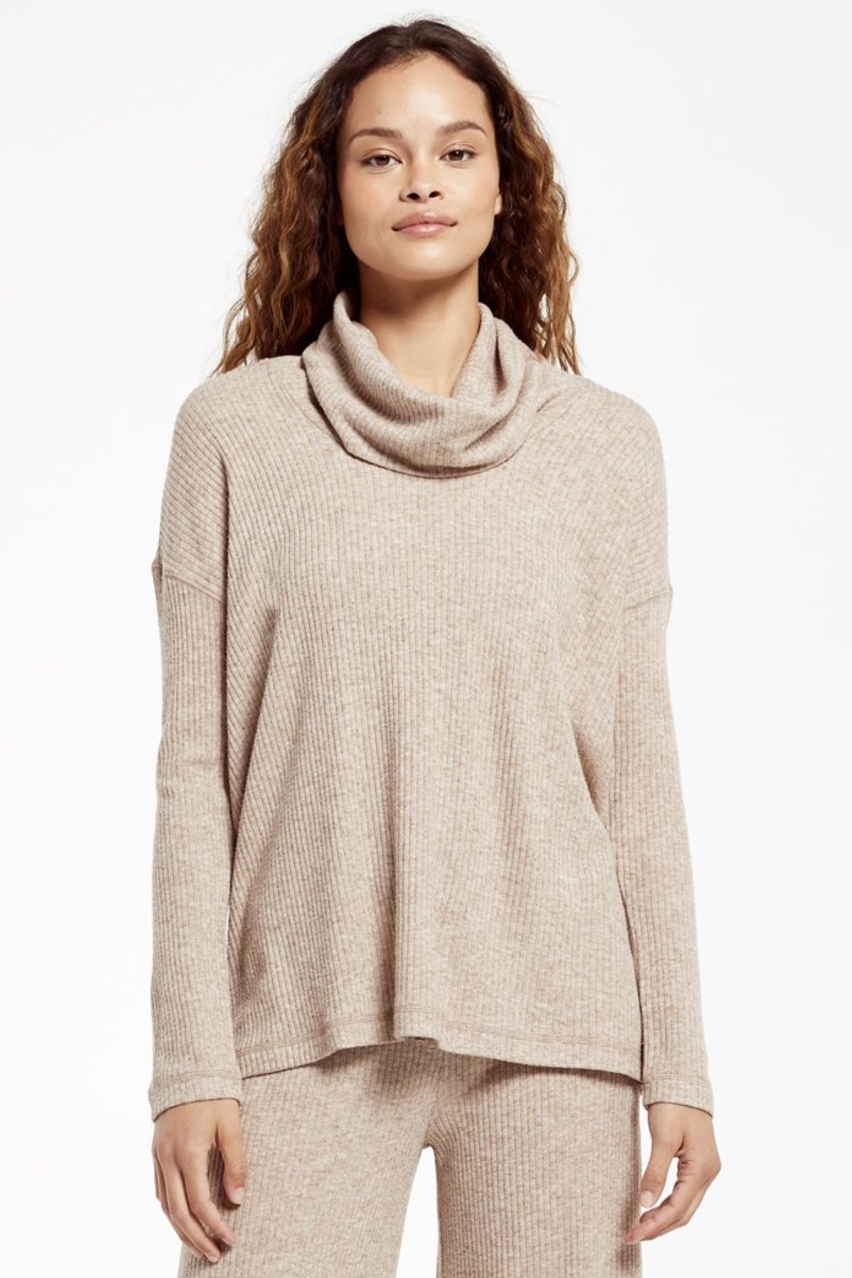 Jaziah Rib Cowl Neck Top