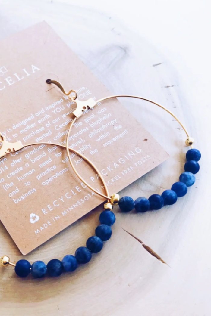 Gemstone Hoop Earring