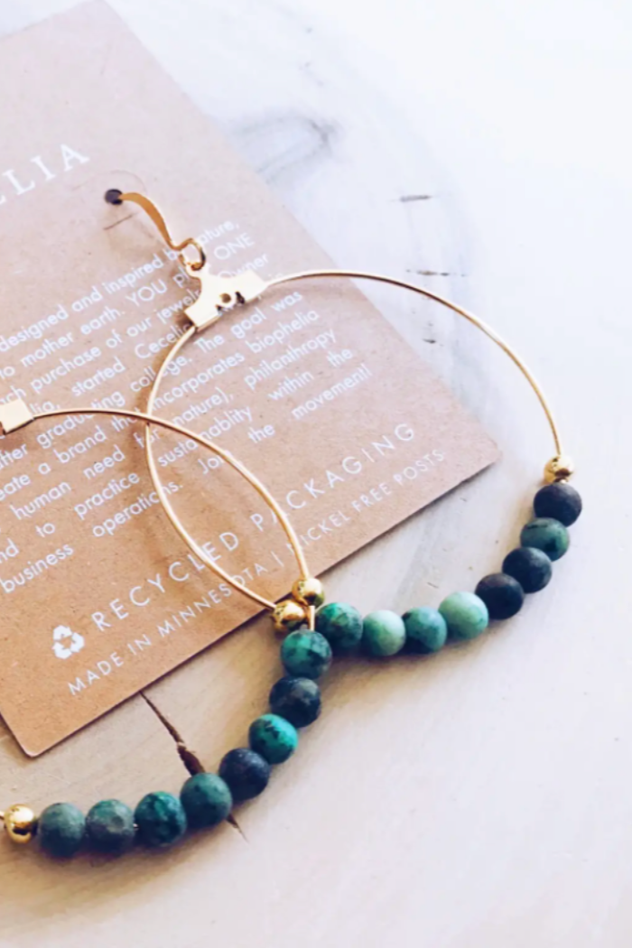 Gemstone Hoop Earring