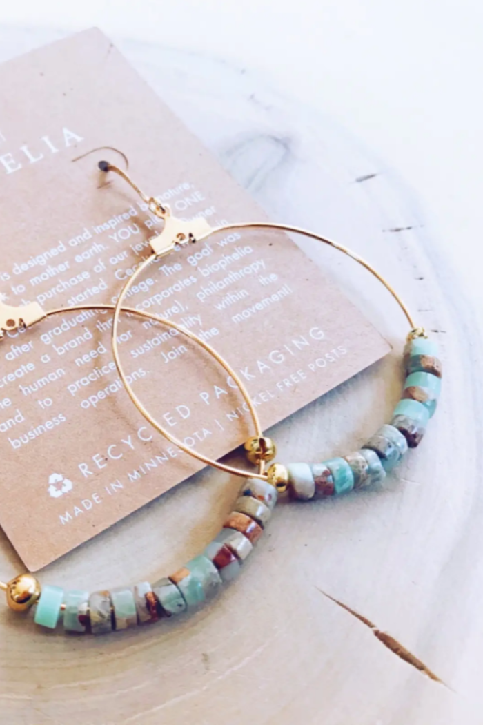 Gemstone Hoop Earring