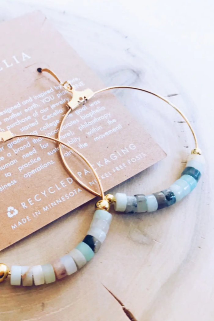 Gemstone Hoop Earring