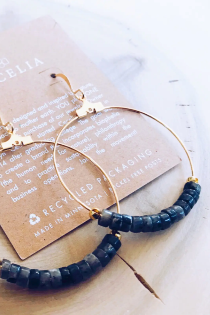 Gemstone Hoop Earring
