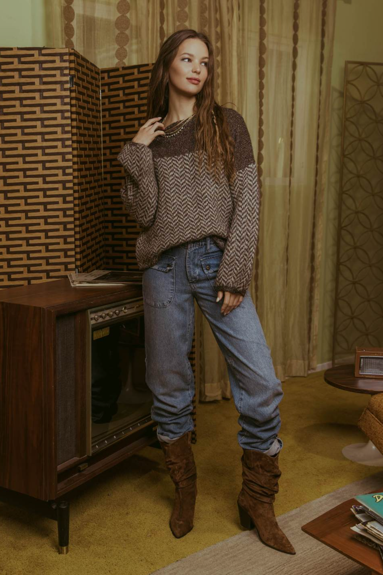 Herringbone Pullover Sweater