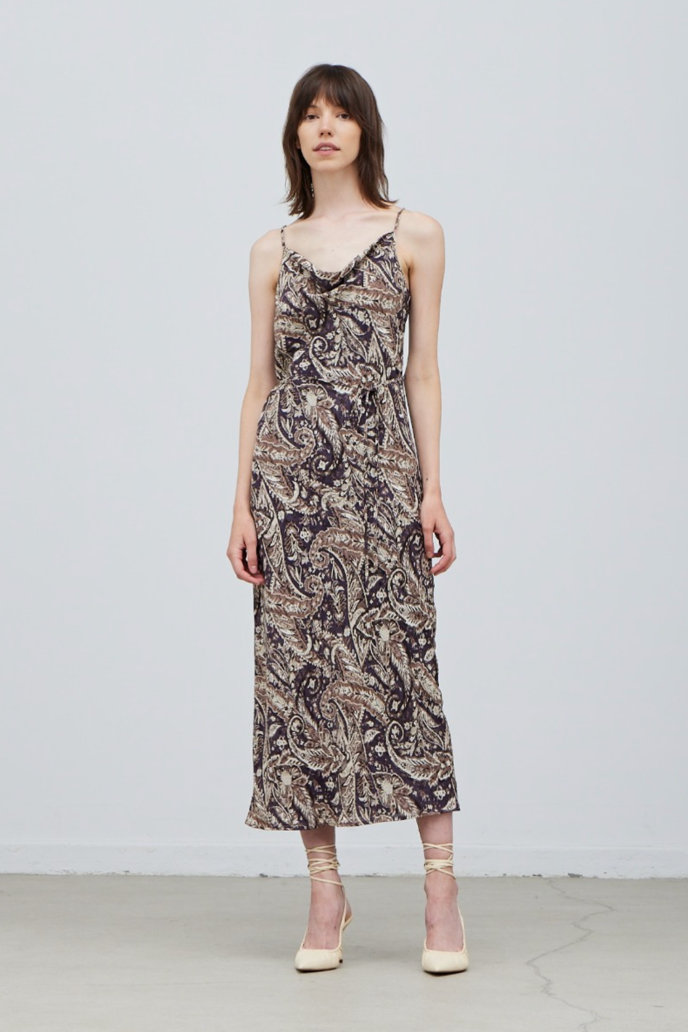 Paisley Cowl Neck Slip Dress  gadogadoellicottville