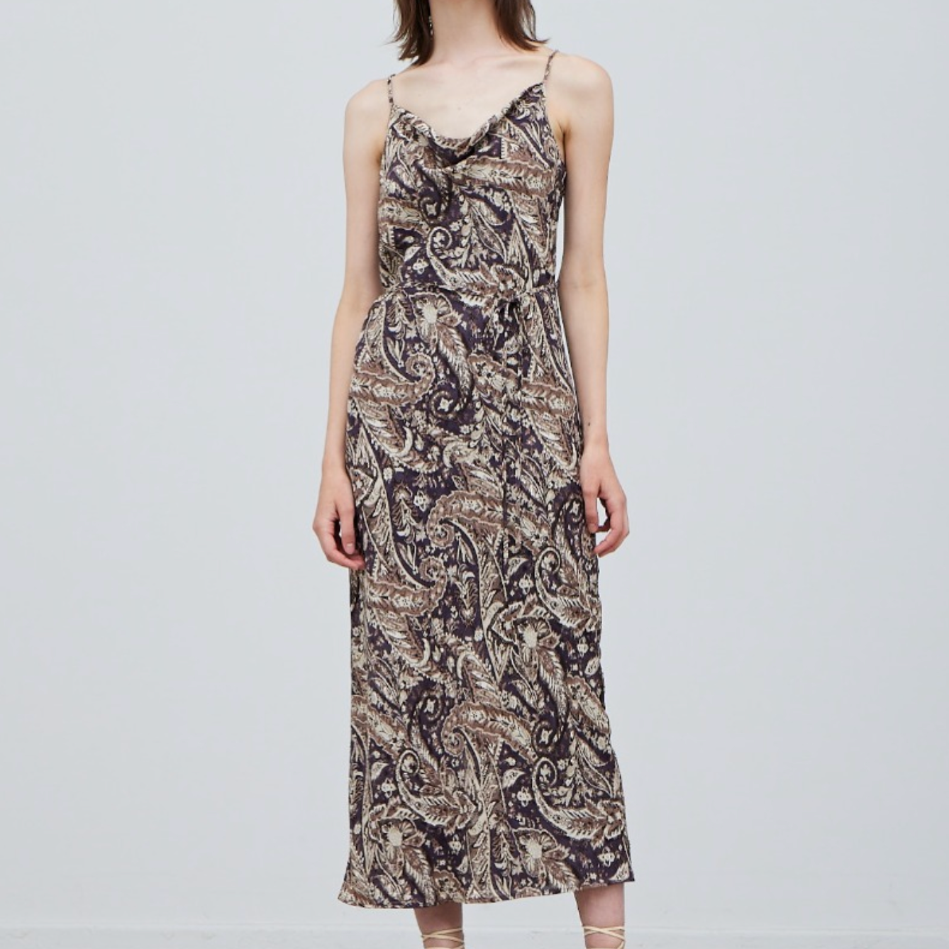 Paisley Cowl Neck Slip Dress gadogadoellicottville Paisley Cowl Neck Slip Dress gadogadoellicottville