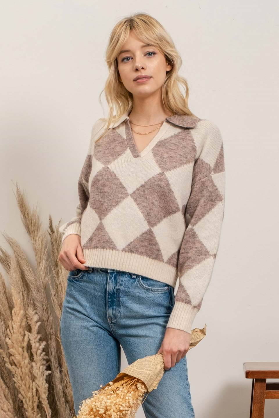 Diamond Print Sweater