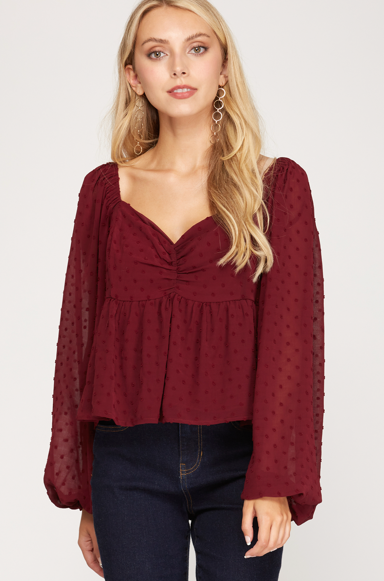 Swiss Dot Peplem Top