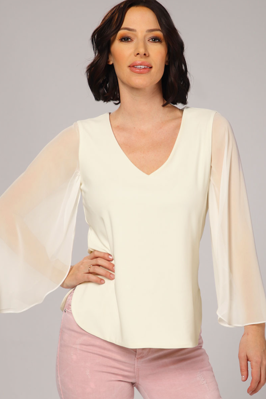 Chiffon Butterfly Sleeve Top
