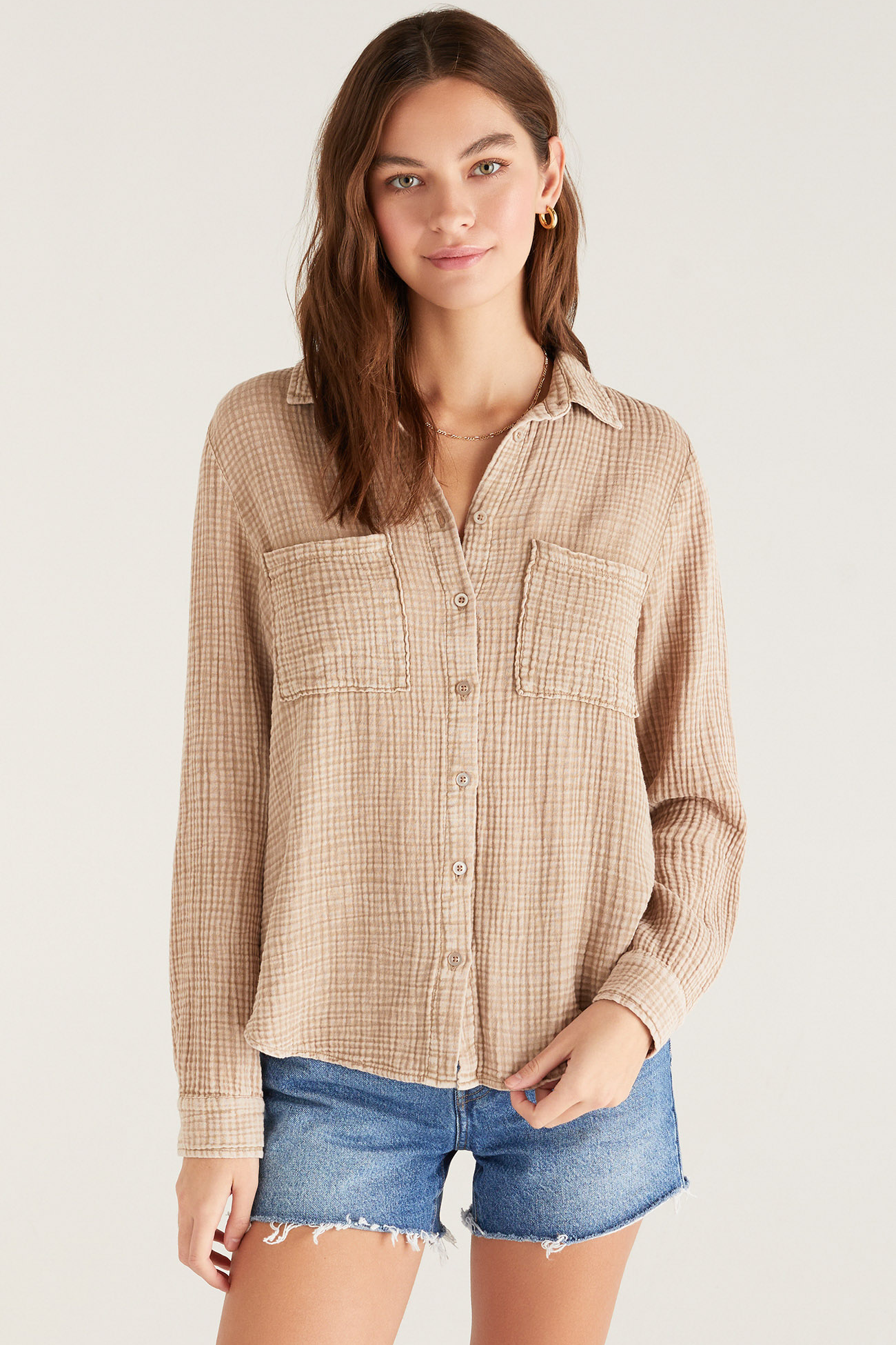 Kali Button Up Gauze Top