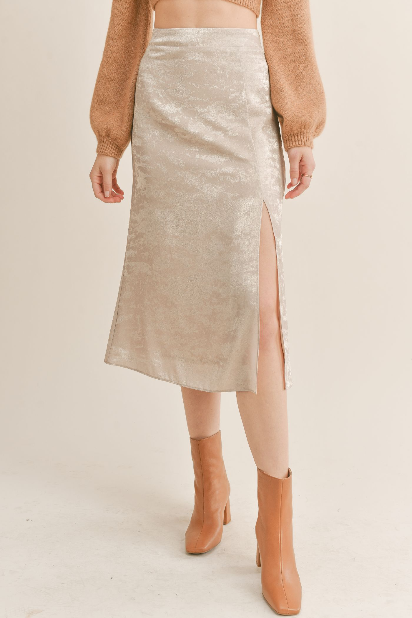 Luxe Life Midi Skirt With Slit
