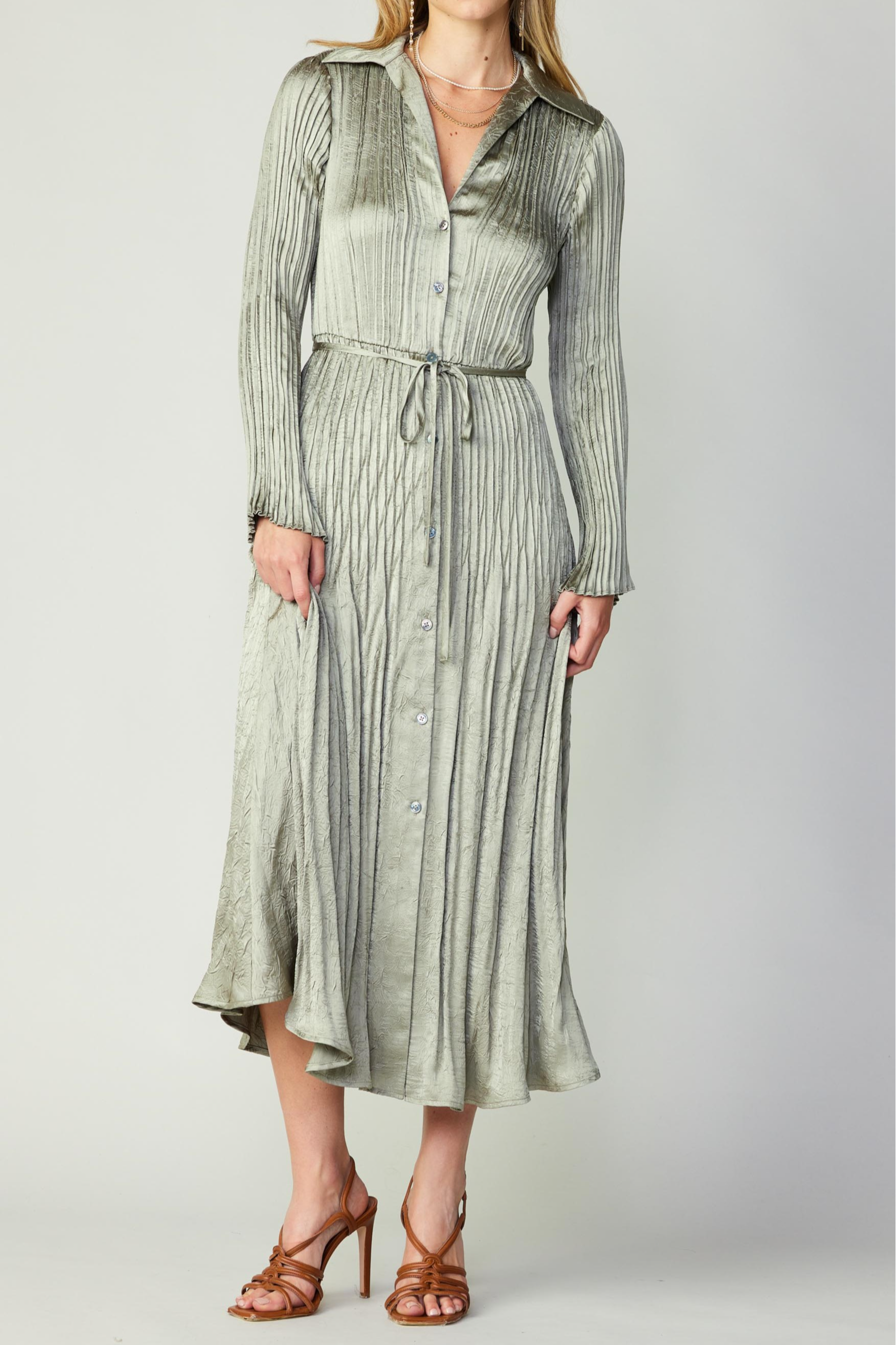 Pleated Midi Dress